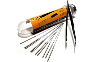 AMERVAULT Kit de limpieza de boquillas de impresora 3D, agujas y pinzas de 0,4 mm, kit de herramientas de limpieza de boquilla de acero inoxidable, alternativa para brocas de 0,4 mm para impresora 3D