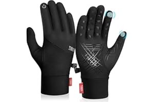 Tmani Men Women Thermal Gloves Winter Warm Gloves Windproof and Water-Resistant Touchscreen Gloves Anti-Slip Performance Sport Gloves for Running Cycling Walking