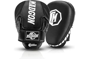 MADGON Pao Boxe avec Rembourrage de Haute Qualité pour Une Absorption Optimale des Chocs – Patte d’Ours Boxe Durable pour Les Arts-Martiaux, Le Kickboxing et la Boxe- 1 Paire - Sac Inclus