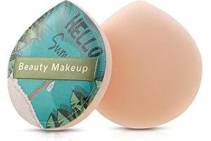 FVION Piumini da Cipria 2 Pezzi, Spugnetta Cipria Powder Puff, Grande Soffio di Cipria Del Viso per Uso Asciutto e Bagnato, Beauty Blender Spugnette per Cipria, Fondotinta, Contouring (Blu)