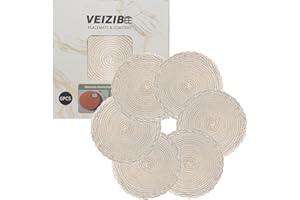 VEIZIBEE Manteles Individuales or Posavasos，Almohadilla de café Mesa de Redondos Salvamanteles Individuales de Encaje，Lavables，Antideslizantes，Cocina，Mesa de Comedor，Estilo Europeo (Leche， 18cm)