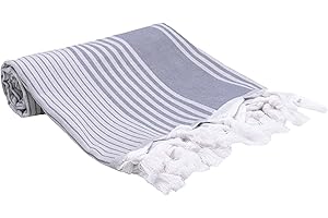 ZOLLNER Ręcznik hammam bawełniany, chusta na plażę, pareo 90x170 cm niebieski