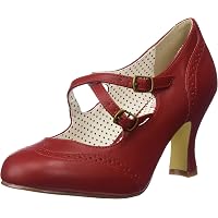 Pinup Couture Damen Flapper-35 Pumps – 7,6 Cm Kitten Heel, Criss-Cross Design, Mary Jane Stil
