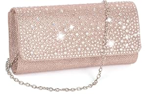 ELBOURN Women Clutch Bag, Glitter Envelope Clutch Bag, Elegant Sequins Evening Bag with Chain Strap for Wedding Dinner Evening Clutch Prom Party Handbag Ladies