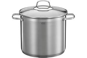 ‎RÖSLE RÖSLE ELEGANCE Gemüse/Partytopf, Hochwertiger Edelstahltopf zum Kochen großer Mengen, 8 Liter, Edelstahl 18/10, Innenskalierung, Induktionsgeeignet, Spülmaschinengeeignet, 33 x 25.5 x 28 cm