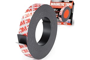 KapStrom Magnetic Tape Roll (1 Meter / 40” Long & 3 cm / 1.2” Wide), Premium Magnetic Strips w/ 3M Strong Self-Adhesive Backing, Easy to Cut & Stick to Fridge, Whiteboard & Flat Surfaces