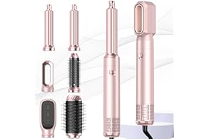 ‎MOGAWAVE Airbrush Haarstyler 6 in 1 hair styler set MogaWave pro Air styler mit Warmluftbürste, Föhnbürste, Rundbürstenföhn Haartrockner Lockenstab, Air Styler zum Styling, Volumisieren, Locken und Glätten