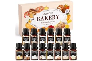 AESHORY Bakning Aromaterapi Eteriska Oljor Set 14 x 5ML, Aroma Diffuser Olja Doftoljor för Diffusorer, Luftfuktare, Ljustillv