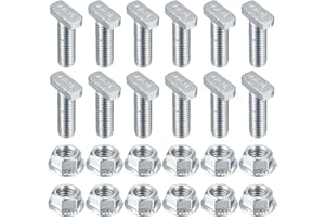 XIANGPICA 12 Piezas Tornillos para Cabeza de Martillo con 12 Piezas Tuerca de Brida, M10x30mm Tornillos de Cabeza de Martillo, Perno de cabeza en T para Inoxidable Rieles Módulo Solares Fotovoltaicos