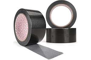 Tiepetly Panzertape Schwarz Extra Stark, 27m x 50mm, Wasserdichtes Klebeband für Innen und Außen Gewebeverstärktes Reparaturband, Flexibel, Rückstandsfrei und Reißbar, 3 Rollen (Schwarz)