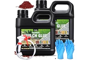 LIMINO Kiesbinder- 2L Kieskleber, Mulchkleber mit Applikator zum Verkleben von Steinen, Kies, Rinde - Ungiftig Gebrauchsfertig Harzkieskleber Mulch Kleber für Blätter, Landschaftsbau, Gartenwegen, Rabatten