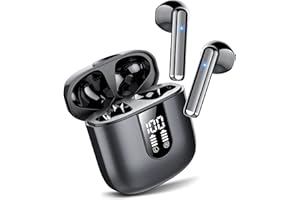 Jesebang Auriculares Inalámbricos, 2024 Auriculares Bluetooth 5.3 con HD Micrófono, Cascos Inalambricos Bluetooth con Potentes Altavoces de 13 mm, Sonido Melodioso, LED Pantalla, Negro Misterioso