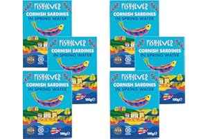 Fish 4 Ever | Cornish Sardines in Spring Water 100g – Sustainably Fished in the UK, Clean Ingredients, Gluten-Free, No Additives, High in Omega-3, Ready to Eat |100g (Pack of 6)