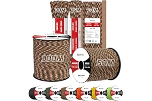 Brotree 4mm Paracorde 550 7 Brins Corde en Nylon 10M Type III Corde Parachute pour Survie, Extérieur, Bricolage - 250kg Charge de Rupture (Caché Camo)
