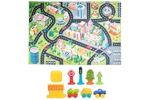 Colorbaby 49639 - Tapis de circuit pour enfants - Tapis de jeu - Tapis de jeux pour enfants - Jouets pour enfants - Accessoires souples