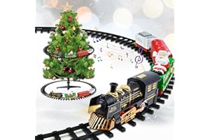 FORMIZON Tren Eléctrico para Centro de árbol de Navidad con Vías, Luz, Sonidos, Juguete niños