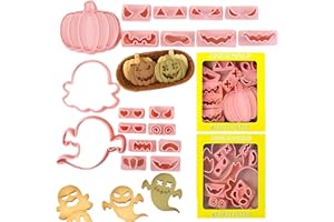 HAPLOS 20 Pièces Emporte-pièces Fantômes 3D Moule à Biscuit en plastique pour Biscuits Fondant Halloween, Cookie Cutter, pain et légumes Convient enfants la Confection et DIY Décoration de Gâteaux