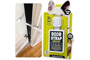 Door Buddy Pet Door Latch for Cats - Grey. Adjustable Cat Door Strap. Dog Proof Litter Box & Cat Feeding Station Without Pet Gate or Cat Door for Interior Door. Most Customizable Cat Door Latch Holder
