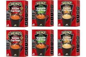 Heinz Zestaw do zupy z kubkami, 6 pudełek, smaki pomidorów, kurczaka i warzyw, 2 opakowania x 4 saszetki każdego bulionu. Ekskluzywne artykuły Kingdom przepis.