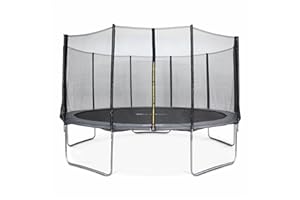 Alice's Garden - Trampoline Rond Ø 460cm Gris avec Son Filet de Protection - Neptune - Trampoline de Jardin 460 cm 4m | Qualité Pro. | Normes EU. | Montage Facile.
