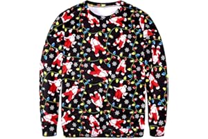 COSAVOROCK Pull de Noël Homme Manches Longues Nouveauté Sweatshirt Imprimé en 3D