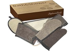 Stephanie Franck Beauty coffret bain en loofah et lin - sangle dos, gant et pad