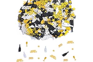 XIANSHI Silvester Deko 2026,Gold Streudeko Silvesterdeko,New Konfetti Year Happy Tischdeko,Tisch Neujahr Silvester Set,Dekoration Decorations für Party Silvesterdeko 30g