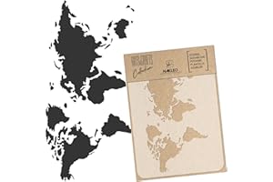 NAKLEO Pochoir pour Peinture Artisanat A5 15x21cm, Modèle en Plastique, Réutilisable, Monde Carte Holiday, DIY Bricolage Scrapbooking Décoration a Peindre, Mur Sol Bois Tissu Meuble