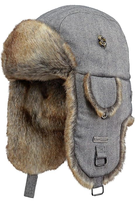 SIGGI Caldo cappello da aviatore in cotone con paraorecchie e con pelo  all'interno, colbacco con pelo solo all'interno, unisex/maschile 67191_nero  blu Taglia unica : Amazon.it: Abbigliamento