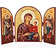 NKlaus Saint Anna Triptych Wooden Icon 25 x 16 cm Christian 11309
