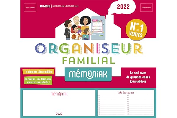 Organiseur familial Mémoniak De septembre 2021 à décembre 2022