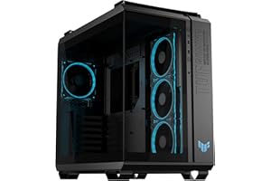 ASUS TUF Gaming GT502 Horizon ARGB (Noir) – Boîtier PC ATX Gaming (Double Chambre indépendantes pour CPU et GPU, Conception panoramique, Panneaux latéraux sans Outils, USB Type-C à l’Avant​)
