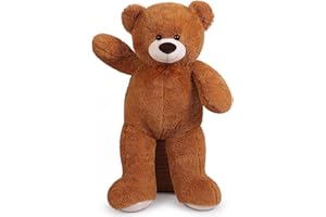Sausudols Orso di Peluche Giant Teddy XL Orsacchiotto Grande 110 cm Peluche Giocattolo Regalo per Compleanno Natale e San Valentino Marrone scuro