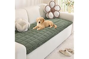 Royhom Pet Sofa Cover Washable, Soft Thick Sofa Cover 2 3 4 Seater, Couch Protector for Dogs, Settee Covers Furniture Slipcovers (Green, 70x180cm)
