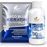 Pack Hair Bleaching Powder + Oxidising Cream &ndash; 8 Shades of Lightening &ndash; Professional Hair Colour &ndash; Blueberry Scent &ndash; Blue Ble