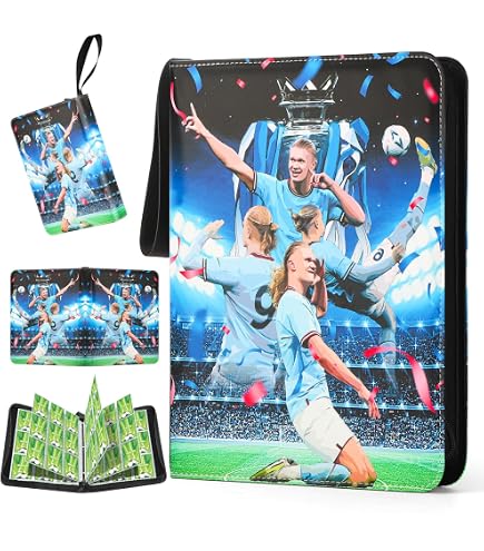 Album Portacarte Da Calcio Con 50 Pagine: Custodia Per 400 Cards, In EVA E PU, Con Cerniera, Dimensioni 24x19 Cm, Regalo Per Collezionisti