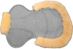‎ENGEL REITSPORT Engel Reitsport | Gel-Trim-TRA-MED | Gelpad Trim transparent | helles Gel Sattelkissen mit Lammfell Kranz | optimale Druckverteilung | Antirutsch | perforiert