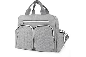 comeder Nappy Changing Bags, Multifunctional Baby Nappy Changing Tote Bag, Large Capacity Waterproof Baby Changing Bags for Diaper All Baby Accessories (Gray)
