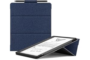 Ayotu Étui pour Kindle Scribe (2022) - à Trois Volets Étui en Tissu de qualité supérieure avec Porte-Stylo, Mise en Veille/réveil Automatique, Bleu