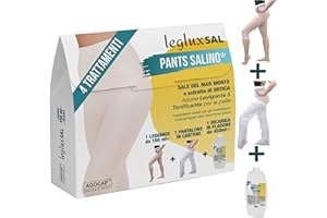 AGOCAP Drainage- und Anti-Cellulite-Hose mit Salz aus dem Toten Meer, 4 BEHANDLUNGEN | Beinhaltet: Eine Hose mit 150ml Drainageflüssigkeit, eine 450ml Nachfüllpackung, eine reduzierende Cartene-Hose.