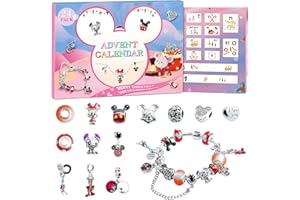 SUDATONG Schmuck Adventskalender 2024, MiQi Weihnachten Adventskalender Mädchen Kinder 24 Tage Weihnachtskalender Charm Armband Kit Weihnachtscountdown Geburtstagsgeschenke Überraschungsgeschenk