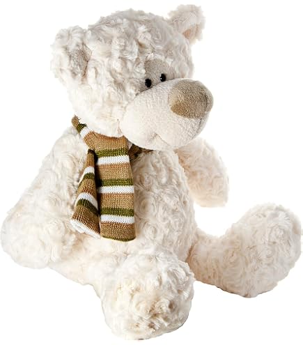 Mousehouse Stoff Eisbär Kuscheltier – 42 Cm, Superweicher Plüsch, Waschbar, Mit Braunem Halsband