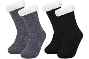 Chalier Fashion Chaussettes Femme Antidérapantes Chaussettes Chaudes Hiver pour Femmes Antidérapantes Chaudes Hiver