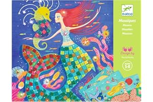 DJECO Scatola di mosaici Il Canto delle Sirene (39423), Multicolore (1)