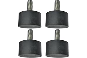 Aerzetix - Set di 4 pezzi - Piedini gambe tondi antivibranti isolanti - filettatura M8 - Ø30mm H:17mm - durezza Shore 55 ±5 - gomma e acciaio - carico 1960N - C48843