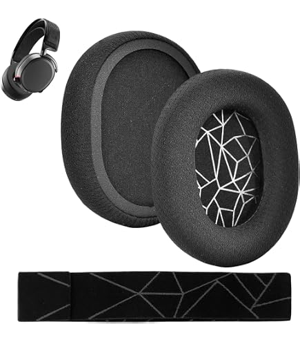 Alnicov 1 Paire Coussinets Maille Noire Compatible SteelSeries Arctis 1/3/5/7/Pro - Confort Premium