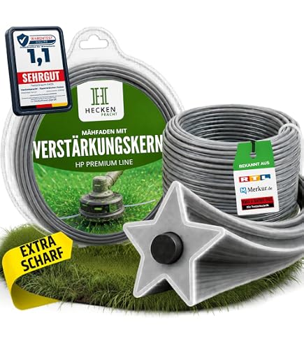 Hochleistungs-Trimmerfaden robuster Mähfaden für Rasentrimmer Motorsense 15-100m