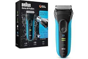 ‎BRAUN Braun Series 3 ProSkin Elektrorasierer mit Präzisionstrimmer, Rasierer Herren Elektrisch, elektrischer Rasierer, Wet&Dry, rasierapparat, trockenrasierer, Made in Germany, 3040s, schwarz/blau