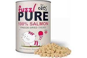 Fuzzl Pure Freeze Dried Scottish Salmon Cat Treats – 150g | Made in UK | Premium Single Protein | Natural Food Topper & Training Treats for Cats | Omega-Rich High Protein Healthy Snacks