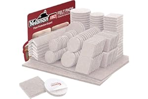 Yelanon Felt Furniture Pads -182 Pcs Furniture Pads Self Adhesive, Felt Chair Pads, Anti Scratch Floor Protectors for Furniture Feet Chair Legs, Furniture Felt Pads for Hardwoods Floors, Beige